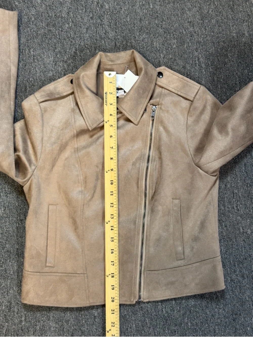 BB Dakota Steve Maden Women's Tan Faux Suede Jacket Size Medium - Picture 11 of 15